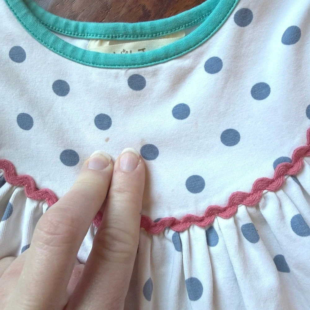 Matilda Jane Girls Polka Dot Floral Ric Rac Trim Dress Sz 2 Back to School Artsy